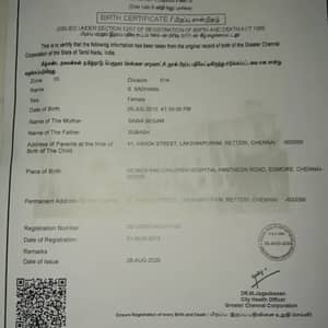 Birth certificate