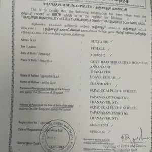 Birth certificate