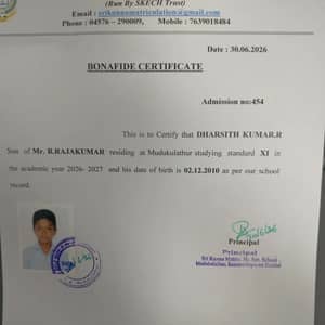 Bonafide certificate