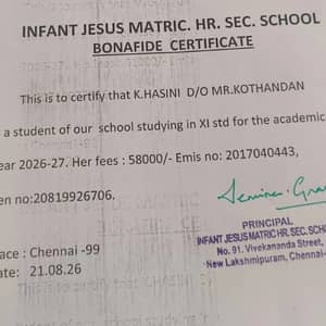 Bonafide certificate