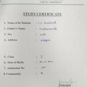 Bonafide certificate