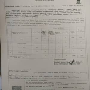 Income certificate