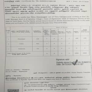 Income certificate